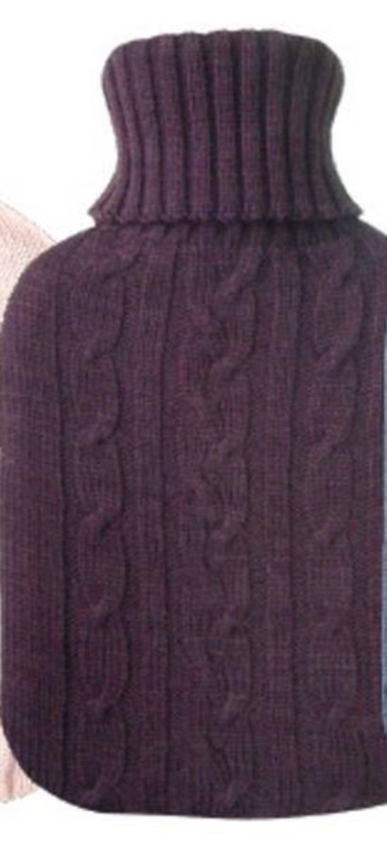 Knit Hot Water Bottle Cover - Brown