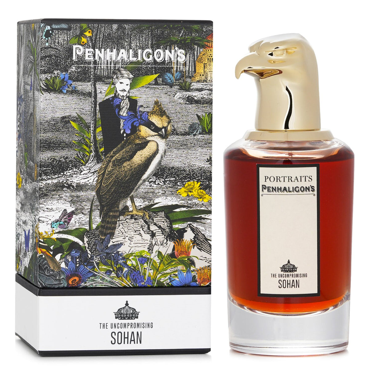 Penhaligon's Portraits The Uncompromising Sohan Eau De Parfum, a luxurious spicy scent for men with rose and oud notes.