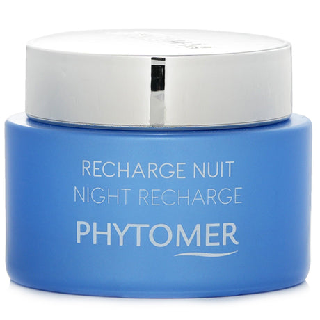 Phytomer Night Recharge Youth Enhancing Cream in a 50ml jar, designed for overnight anti-aging and skin rejuvenation.