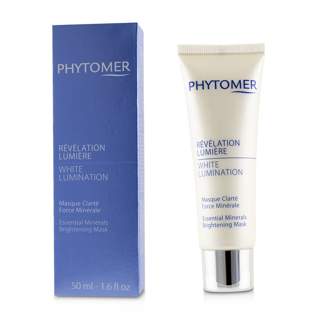 Phytomer White Lumination Brightening Mask in creamy 50ml, infused with Sea Lily and Vitamin C for a radiant, even complexion.