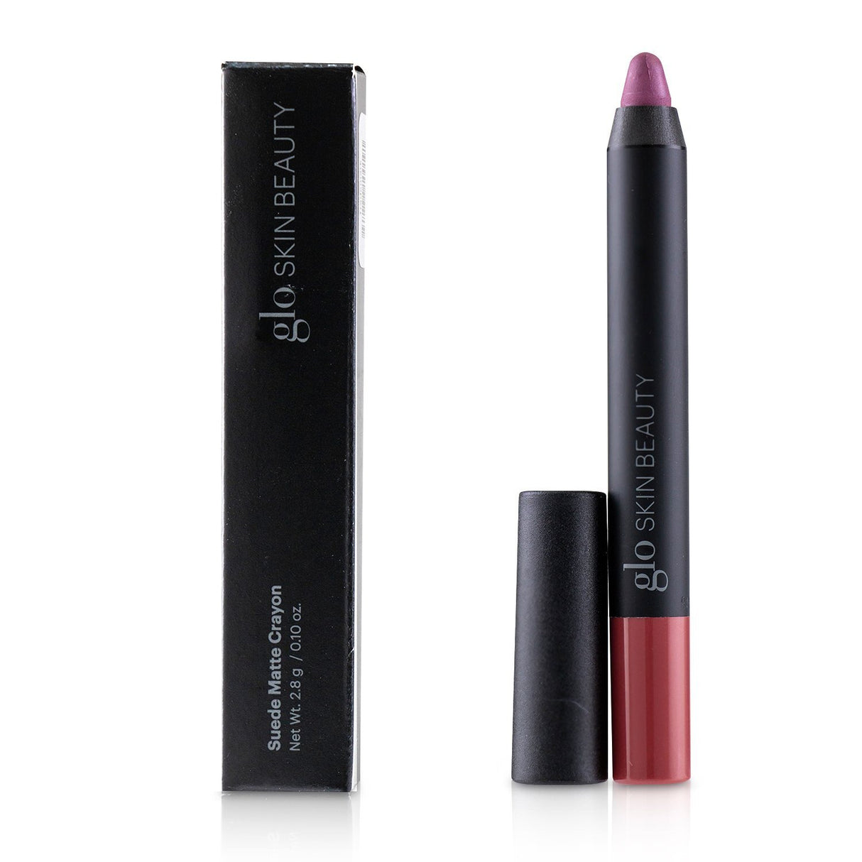 Glo Skin Beauty Suede Matte Lip Crayon in #Demure, a moisturizing lip pencil with intense color and a velvety finish.