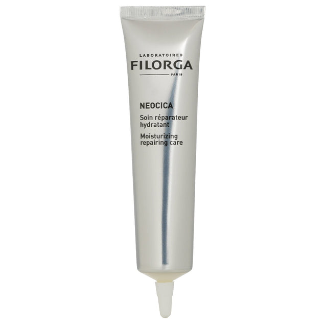 Filorga Neocica cream in 40ml offers soothing hydration for damaged skin post-procedure with a lightweight, non-oily texture.