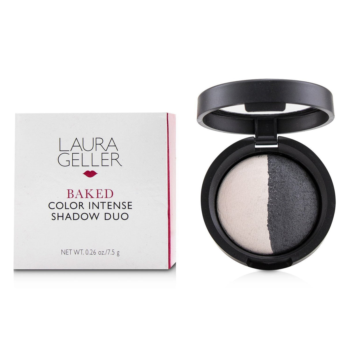 Baked Color Intense Shadow Duo in Marble/Midnight offers two richly pigmented shades for high-impact, shimmering eye looks.