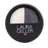 Luxurious Laura Geller Baked Shadow Duo in #Marble/Midnight, featuring richly pigmented, shimmering eyeshadows for stunning looks.