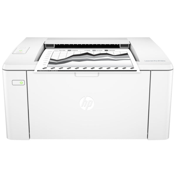 Compact HP LaserJet M110W Mono Laser Printer with wireless printing, fast 23 ppm speed, and 150-sheet paper capacity.