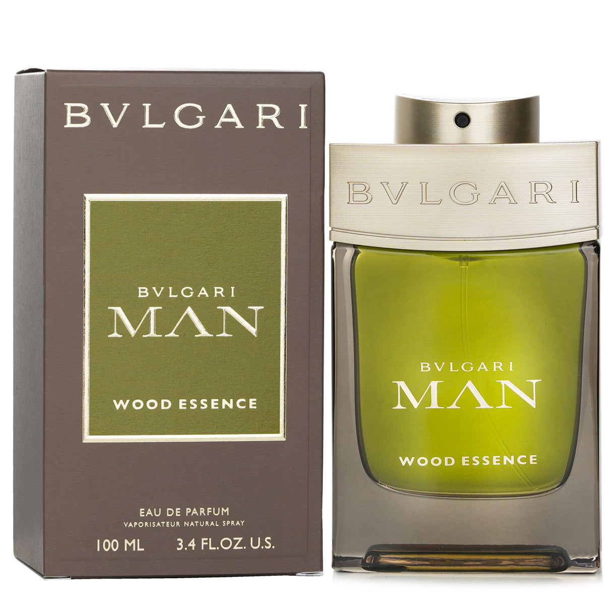 Bvlgari Man Wood Essence Eau De Parfum: a sophisticated woody fragrance with fresh citrus notes in a luxurious 100ml bottle.