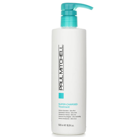 Paul Mitchell Super-Charged Treatment in a 500ml bottle, designed for intense hydration and deep conditioning of dry hair.