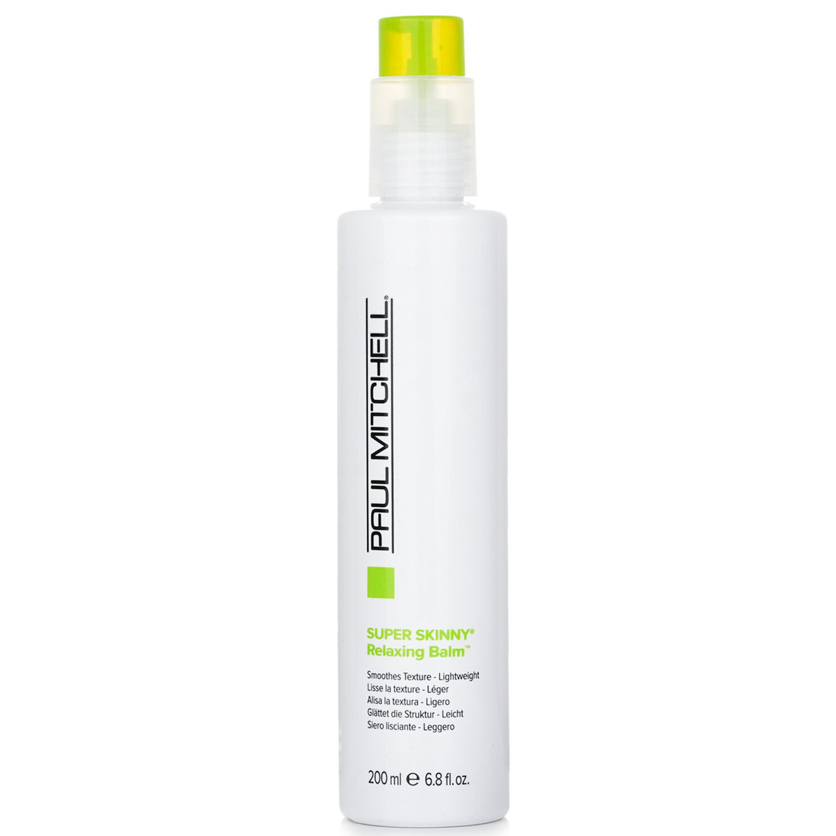 Lightweight Paul Mitchell Super Skinny Relaxing Balm smooths hair, combats frizz, and reduces styling time for a sleek finish.