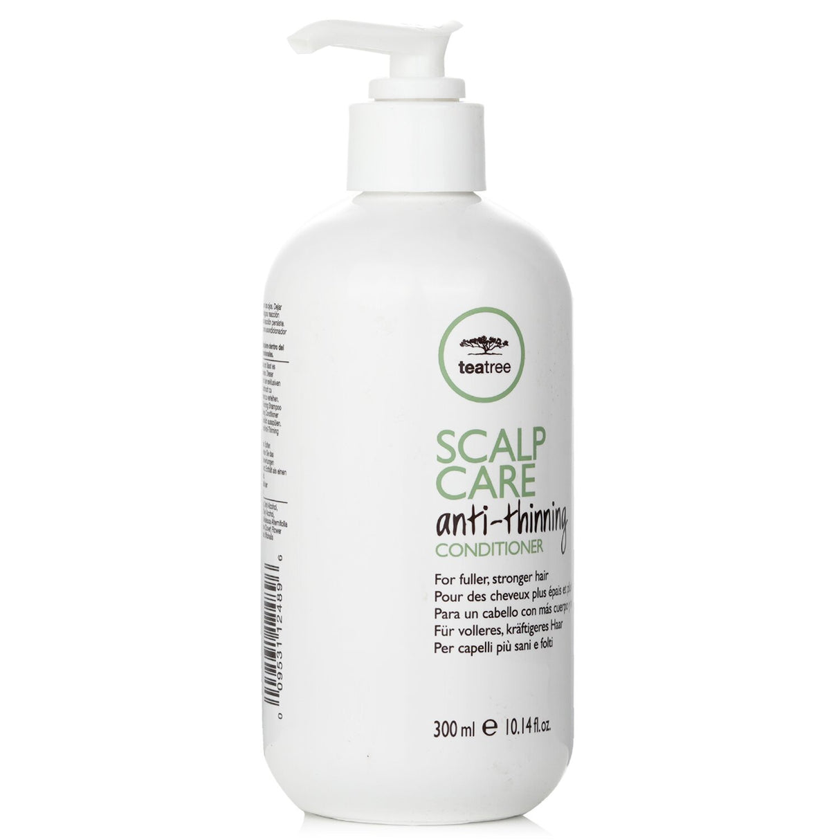 Paul Mitchell Tea Tree Anti-Thinning Conditioner nourishes and strengthens hair, promoting volume and scalp stimulation.