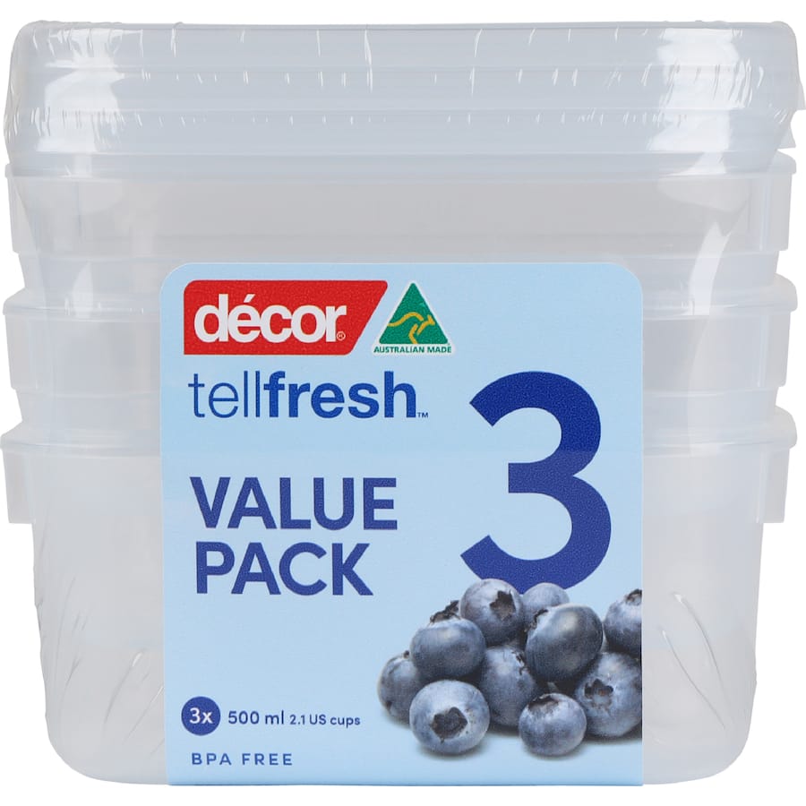 Decor Tellfresh Container Oblong 3 pack