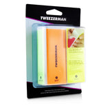 Tweezerman Neon Hot 4 In 1 Nail Block featuring vibrant sides for filing, buffing, smoothing, and shining nails effortlessly.