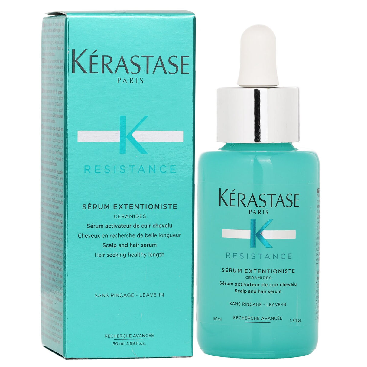 Kerastase Resistance Serum Extenioniste, a 50ml scalp and hair serum that strengthens, nourishes, and enhances hair health.