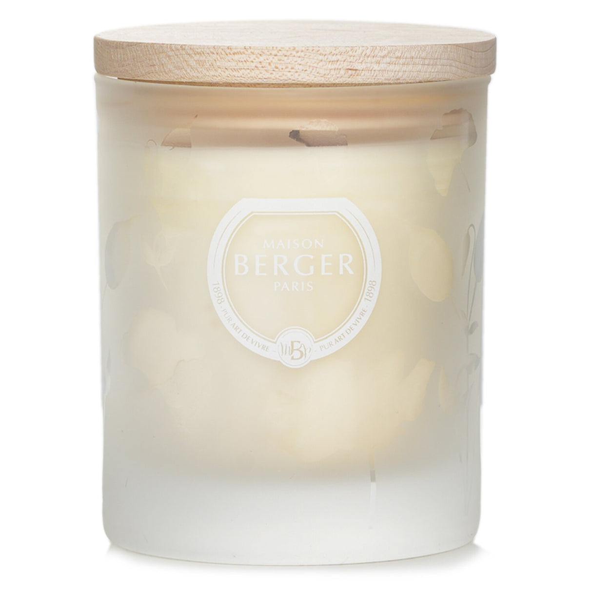Aromatic 180g candle in frosted glass, infused with essential oils for relaxation and meditation, ideal for creating a serene atmosphere.
