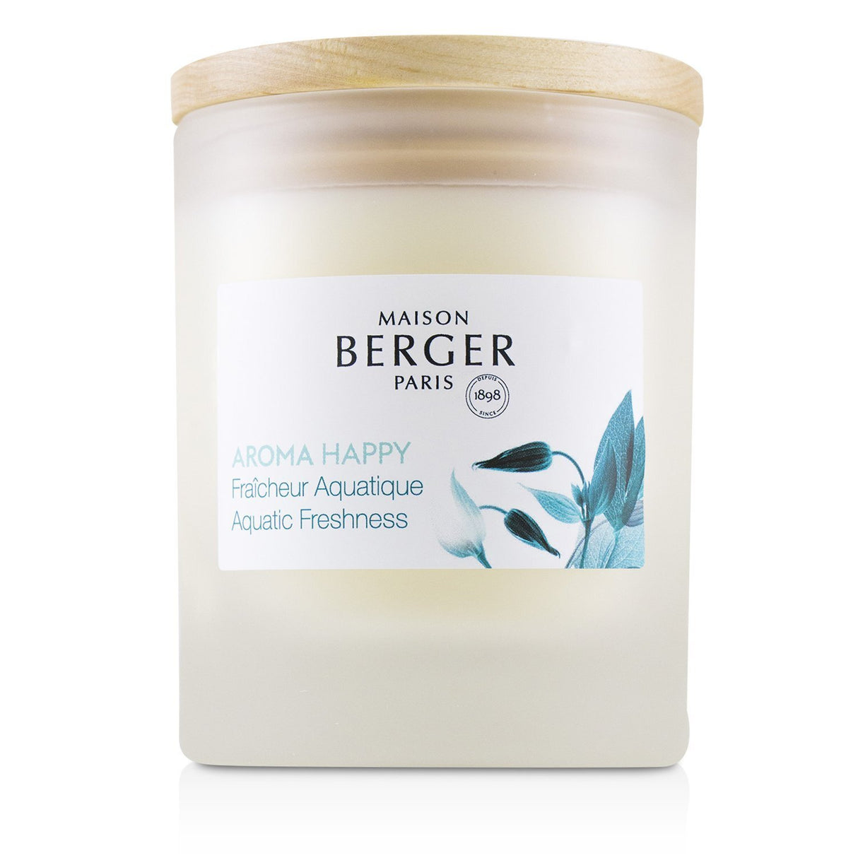 Frosted glass candle with clove essential oil, offering a fresh floral fragrance for a joyful ambiance, burns for 35 hours.