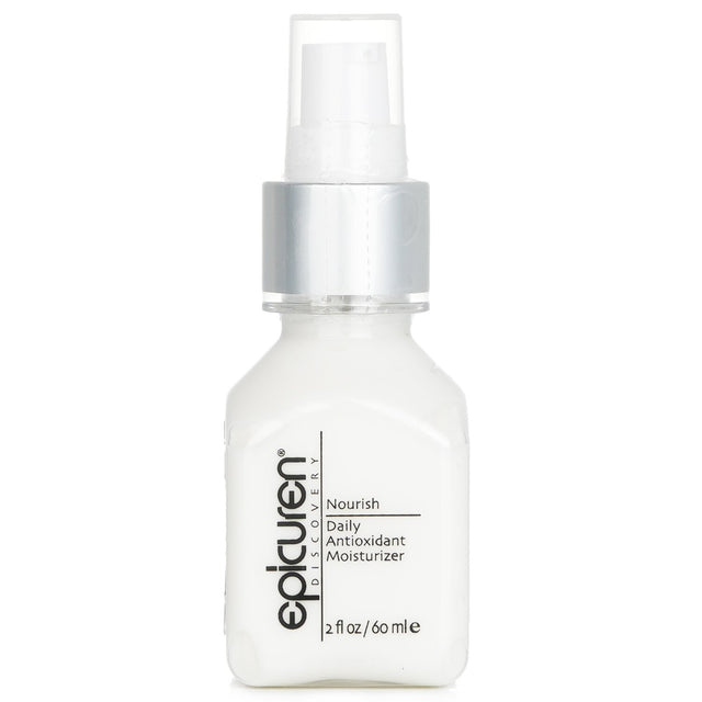 Epicuren Nourish Daily Antioxidant Moisturizer, 60ml, for combination and sensitive skin, featuring Jojoba, Wheat Germ, and Kukui Nut oils.