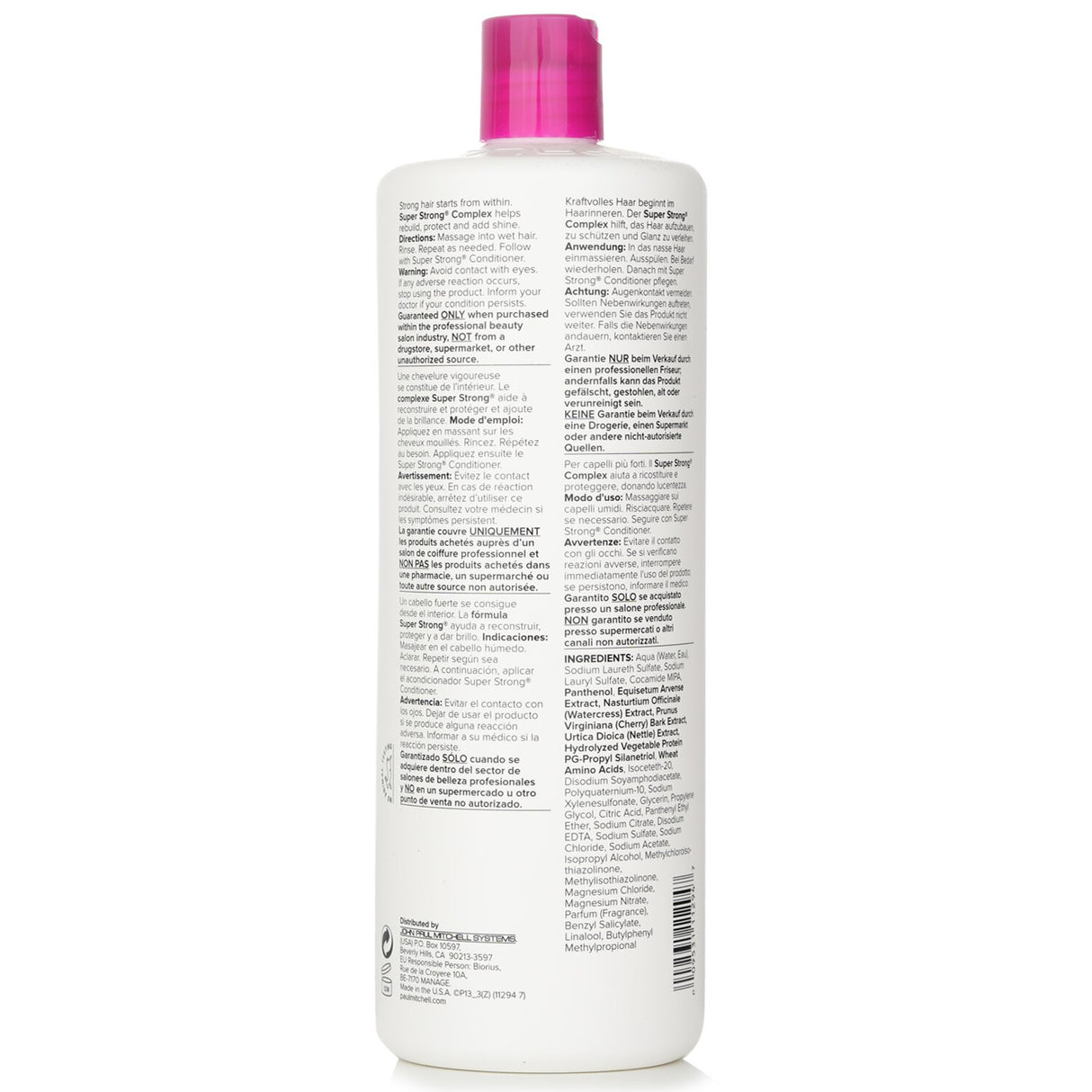 Paul Mitchell Super Strong Shampoo in 1000ml, revitalizes and strengthens hair, restoring shine and texture, paraben-free.