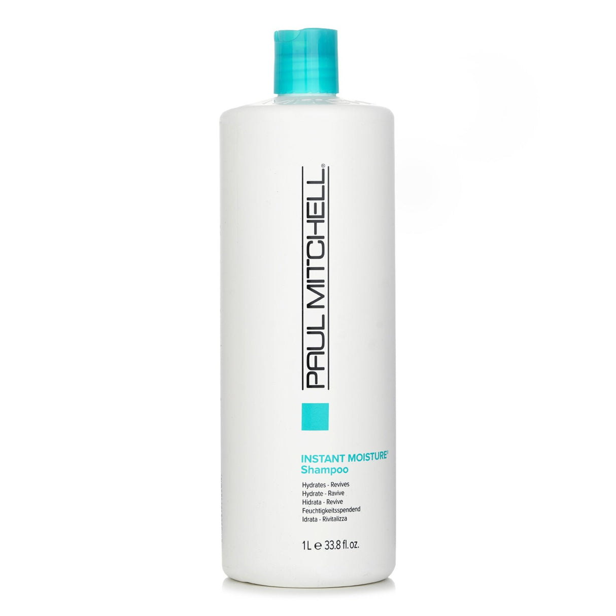 Paul Mitchell Instant Moisture Shampoo, 1000ml, hydrates and revitalizes dry hair, ensuring softness, shine, and UV protection.