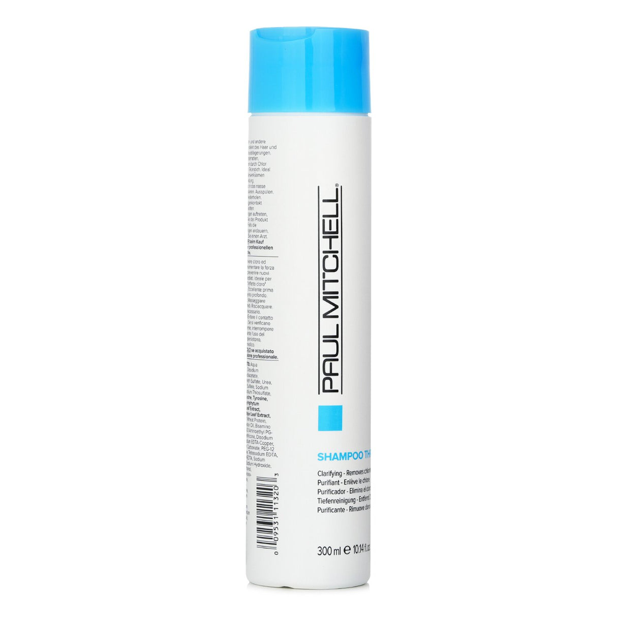 Paul Mitchell Shampoo Three clarifying formula removes chlorine, impurities, and revitalizes hair with refreshing lemon scent.