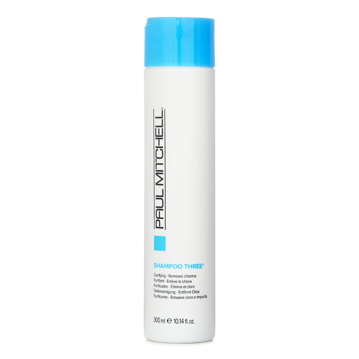 Paul Mitchell Shampoo Three: a clarifying shampoo that removes chlorine and impurities, leaving hair fresh and revitalized.