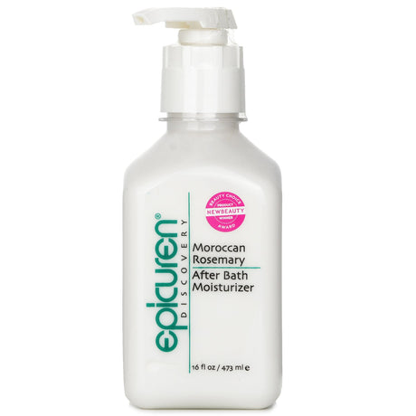 Epicuren After Bath Moisturizer in Moroccan Rosemary, 500ml, hydrates and nourishes skin with exotic oils and shea butter.