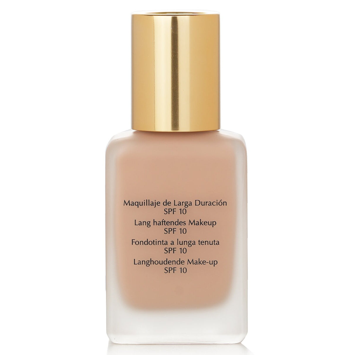 Estee Lauder Double Wear Foundation in Petal (1C2), offering medium coverage, semi-matte finish, and SPF 10 for all-day wear.