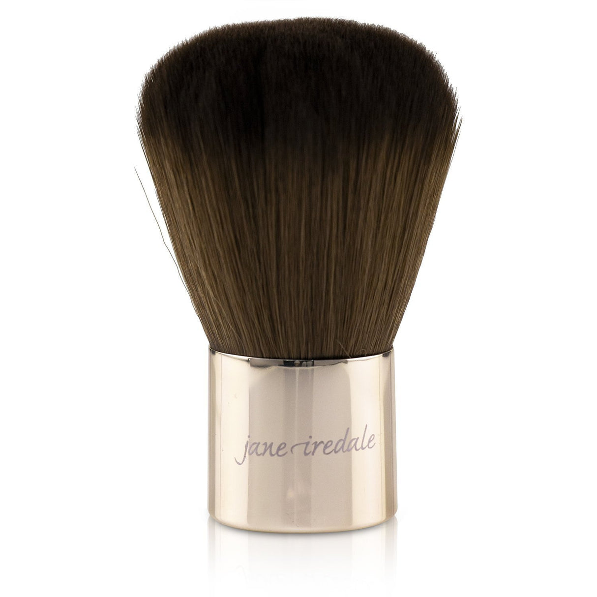 Jane Iredale Kabuki Brush in Rose Gold, featuring ultra-soft bristles for flawless application of mineral foundations.