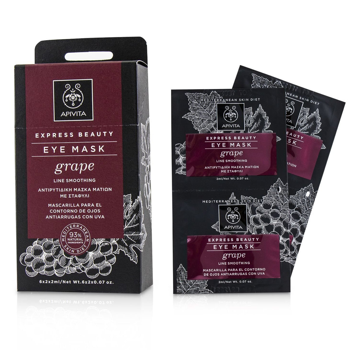Apivita - Express Beauty Eye Mask with Grape (Line Smoothing)  - 6x(2x2ml)