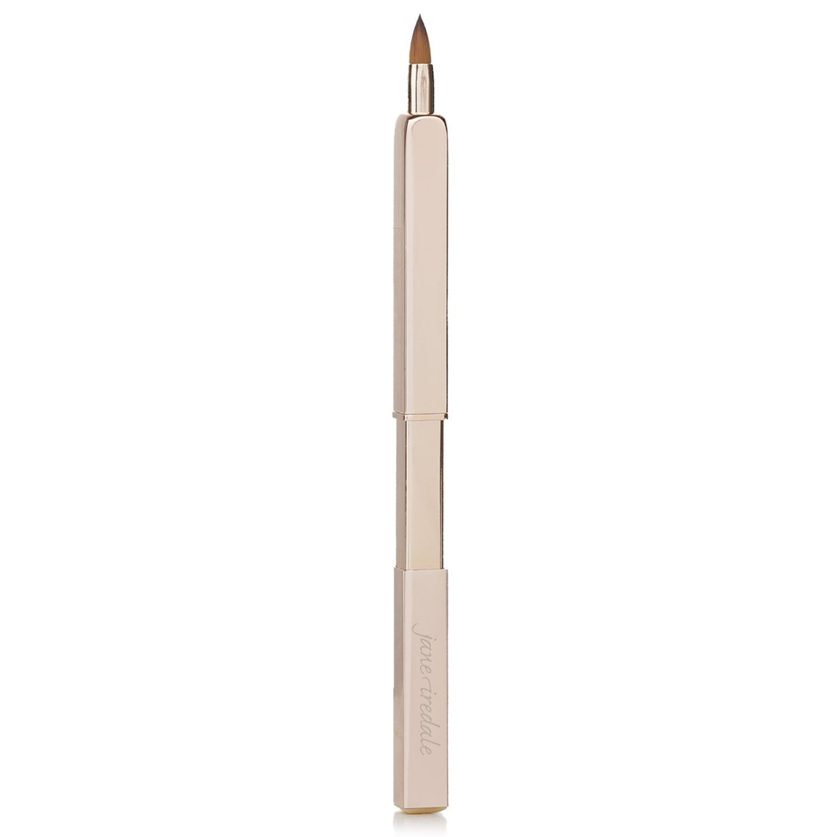 Retractable lip brush in rose gold for precise lip application, crafted from durable Tylon nylon, ideal for touch-ups.