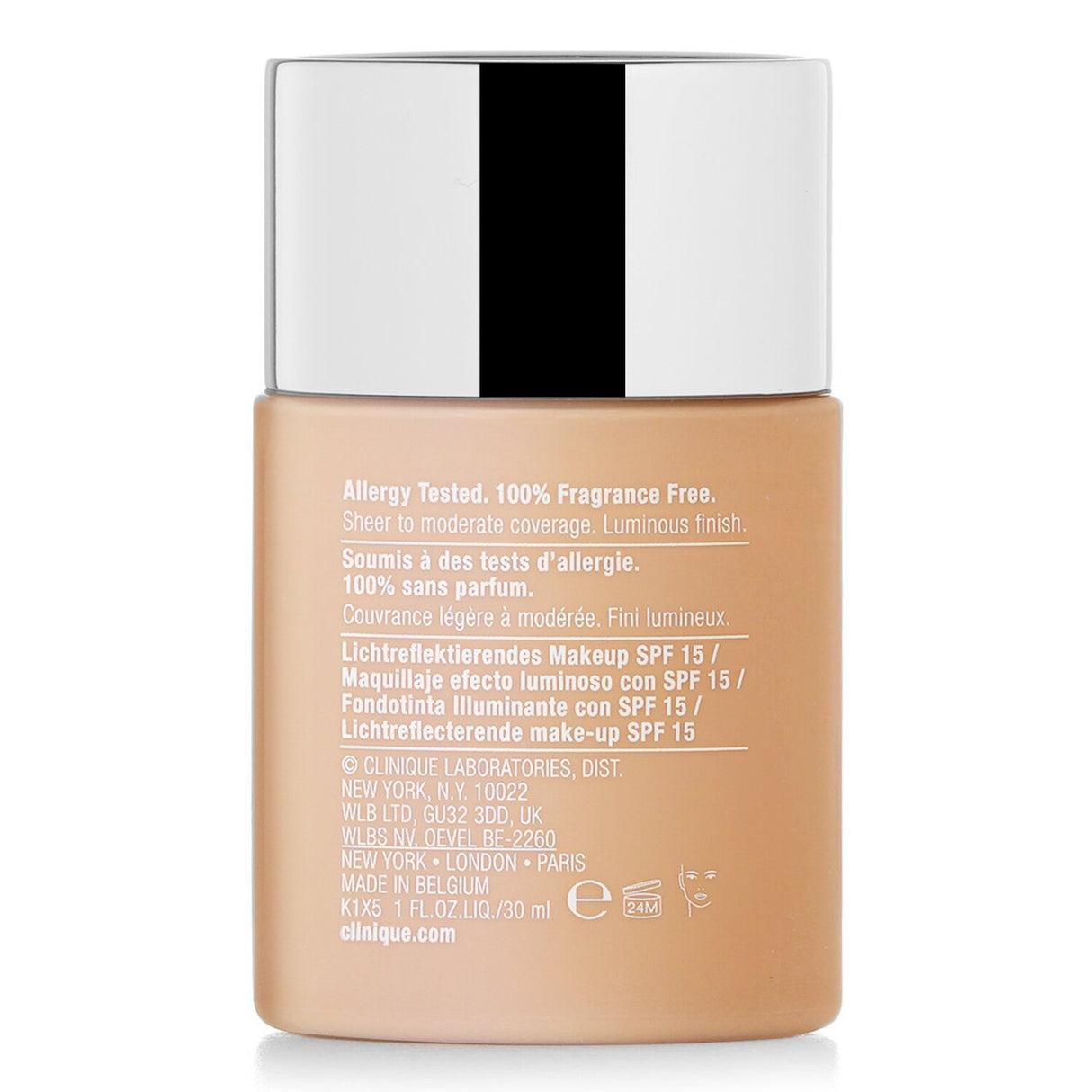 Clinique Even Better Glow Makeup SPF 15 in Cream Chamois offers a radiant, dewy finish with hydration and sun protection.