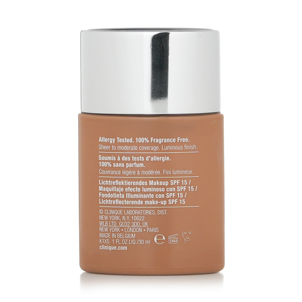 Clinique Even Better Glow Makeup SPF 15 in #CN 90 Sand, a lightweight foundation for a radiant, dewy complexion.