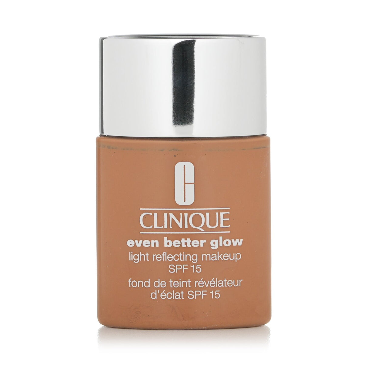 Clinique Even Better Glow Makeup SPF 15 in CN 90 Sand, a moisturizing foundation for a radiant, dewy complexion.