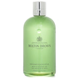 Molton Brown Infusing Eucalyptus Bath & Shower Gel in a sleek 300ml bottle, offering refreshing eucalyptus and gentle skin cleansing.