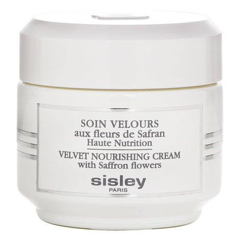 Luxurious 50ml Velvet Nourishing Cream with Saffron Flowers, rich in antioxidants and hydrating oils for radiant skin.