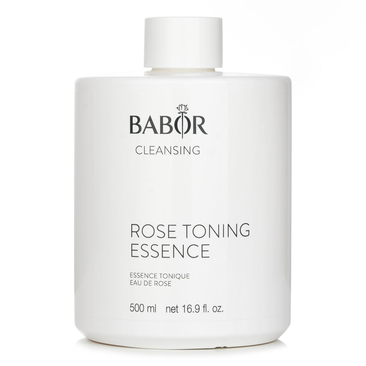 Alcohol-free rose toner with calming extracts, refreshing and clarifying for all skin types in a 500ml salon size.