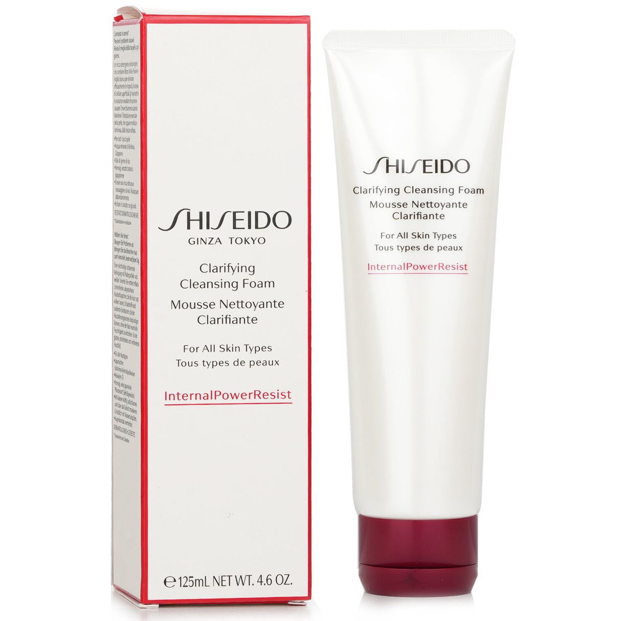 Shiseido Defend Beauty Cleansing Foam in 125ml, a creamy lather cleanser that removes impurities while hydrating skin.