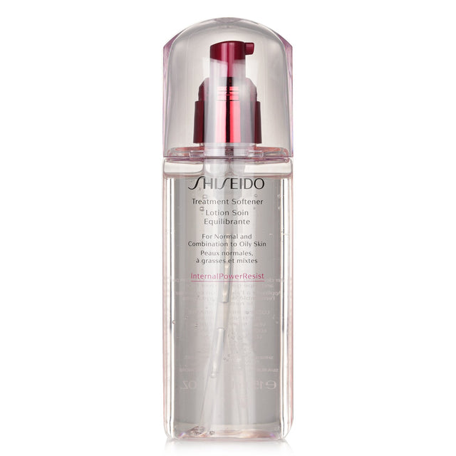 Shiseido Treatment Softener 150ml, a moisturizing formula with Hamamelis extract for radiant, hydrated skin, suitable for all skin types.