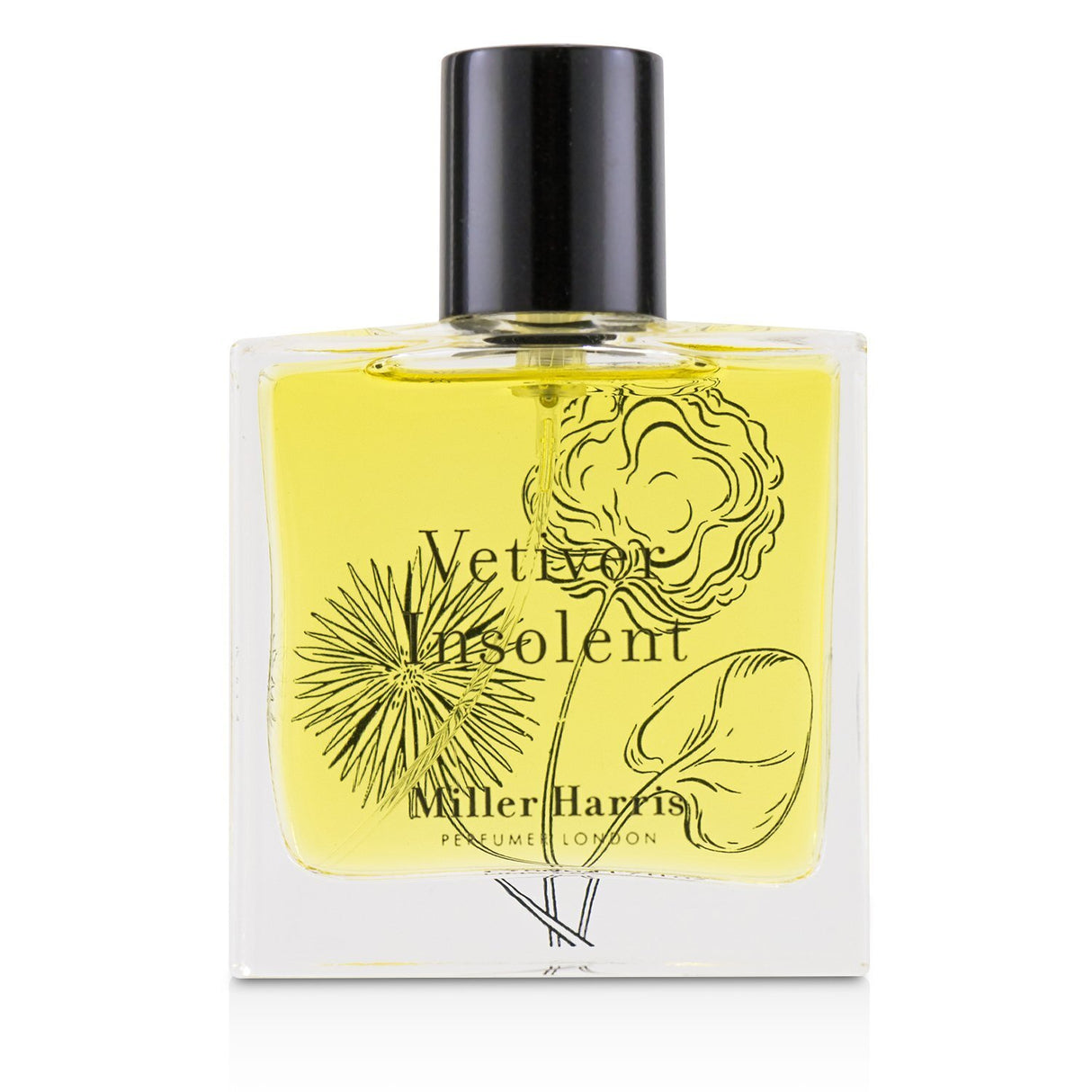 Miller Harris Vetiver Insolent Eau De Parfum: a woody spicy 50ml fragrance for men and women with vibrant and warm notes.