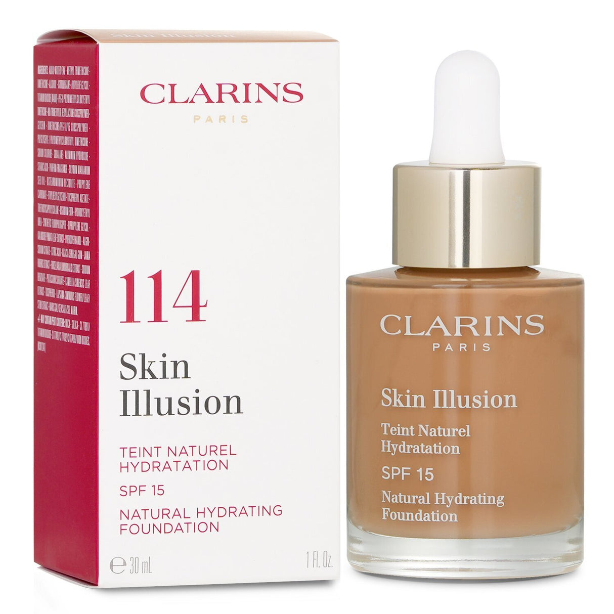 Clarins Skin Illusion Natural Hydrating Foundation SPF 15 # 114 Cappuccino 30ml/