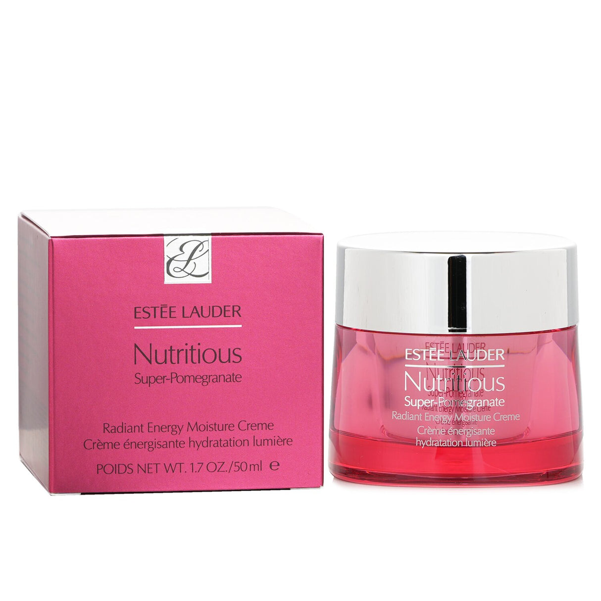 Estee Lauder Nutritious Super-Pomegranate Moisture Creme in a 50ml jar, nourishing and energizing for radiant, hydrated skin.