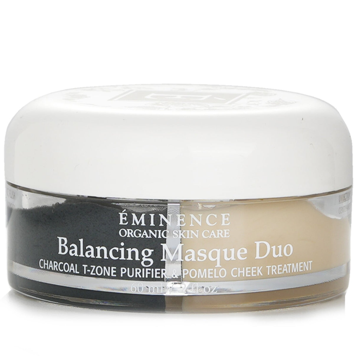 Eminence Balancing Masque Duo features Charcoal T-Zone Purifier and Pomelo Cheek Treatment for balanced, radiant skin.