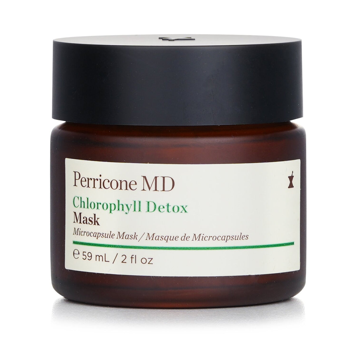 Perricone MD Chlorophyll Detox Mask in a 59ml jar, designed to purify and refine oily skin with a gel-to-clay formula.