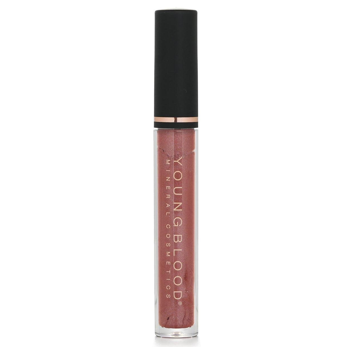 Youngblood Lipgloss in #Poetic, 3ml; offers vibrant color, moisture, and shine without stickiness or color bleeding.