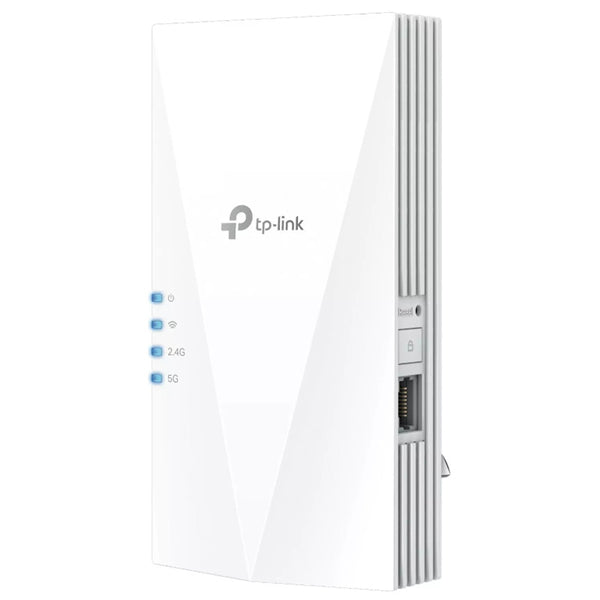 TP-Link RE500X AX1500 Wi-Fi Range Extender, enhancing coverage for 4K streaming and gaming with Wi-Fi 6 technology.