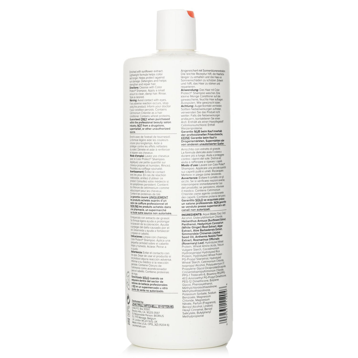 Paul Mitchell Color Protect Conditioner in 1000ml, enhances and preserves color-treated hair while providing sun protection.