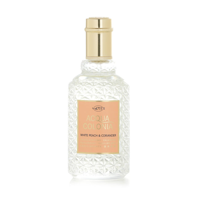 4711 Acqua Colonia White Peach & Coriander 50ml spray, a fresh and fruity unisex fragrance with herbal notes.