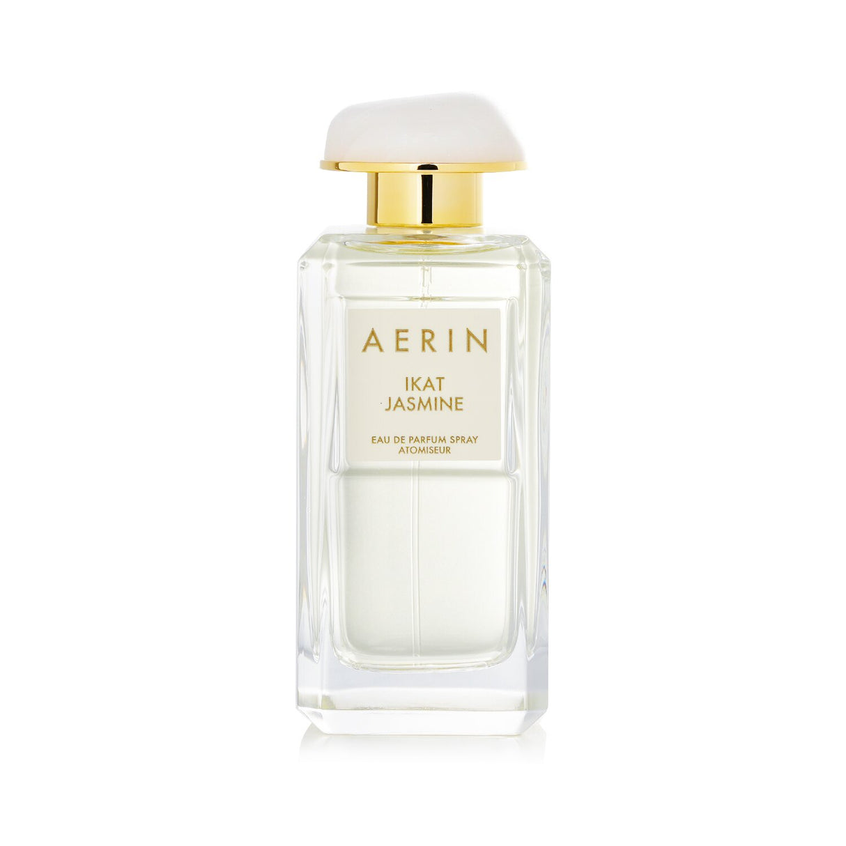 Aerin Ikat Jasmine Eau De Parfum in a 100ml bottle, featuring a floral blend of jasmine, tuberose, and sandalwood.