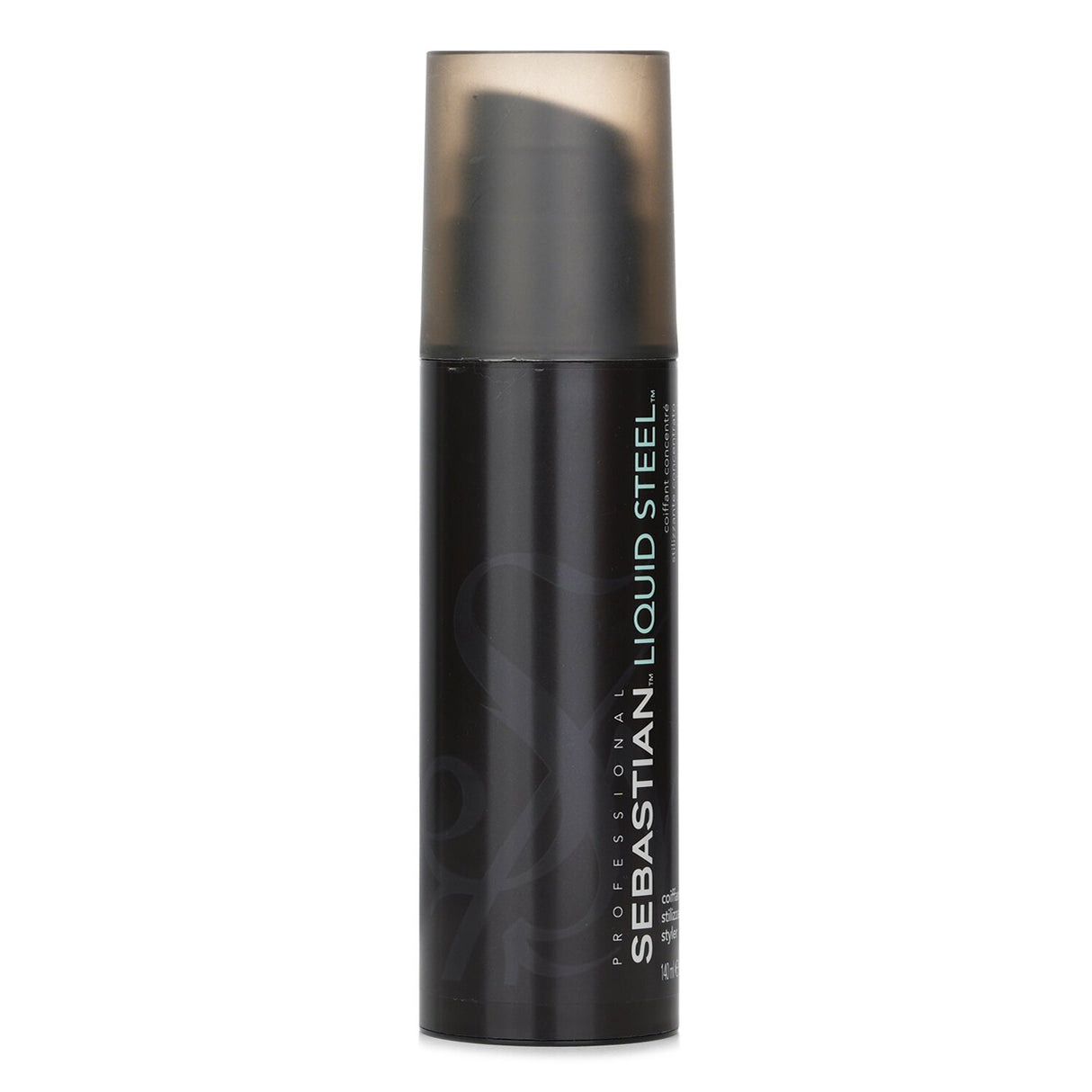 Sebastian Liquid Steel Concentrated Styler for strong hold, flexible control, and brilliant shine in a 140ml bottle.