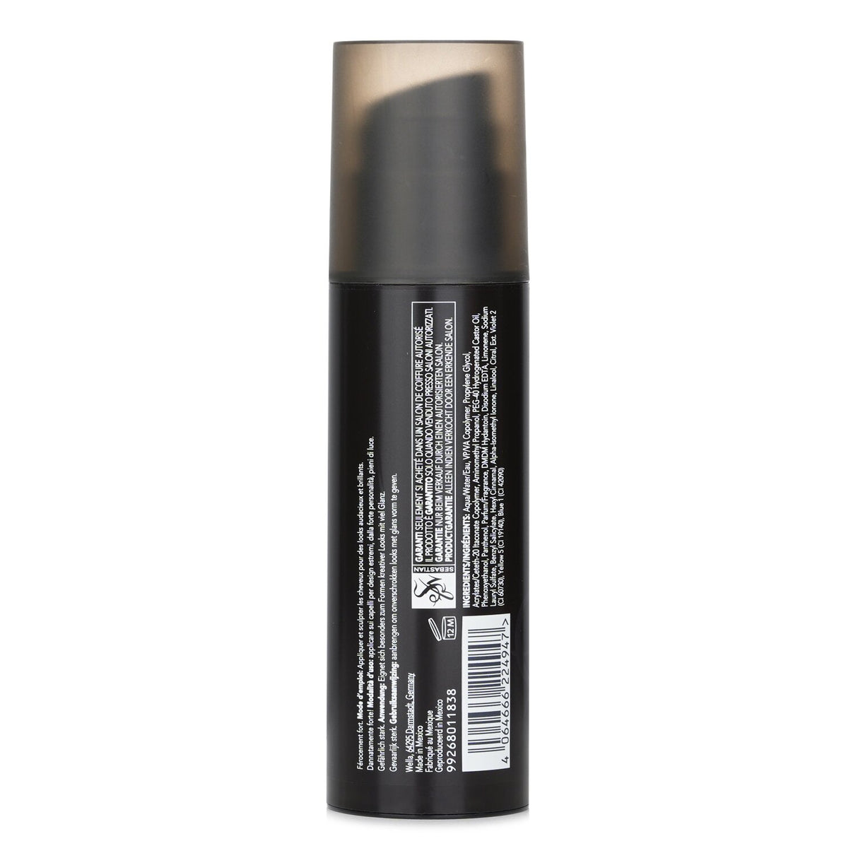 Sebastian Liquid Steel Concentrated Styler in a 140ml bottle, providing strong hold, flexible control, and brilliant shine for all hairstyles.