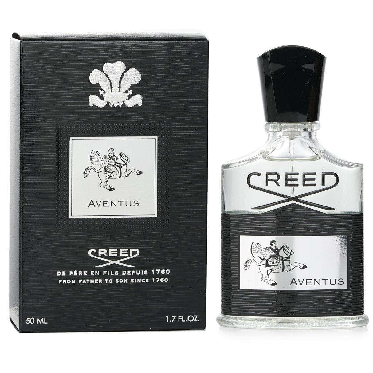 Creed Aventus 50ml Eau De Parfum: a sophisticated chypre fruity scent for men, featuring bergamot, ambergris, and vanilla notes.