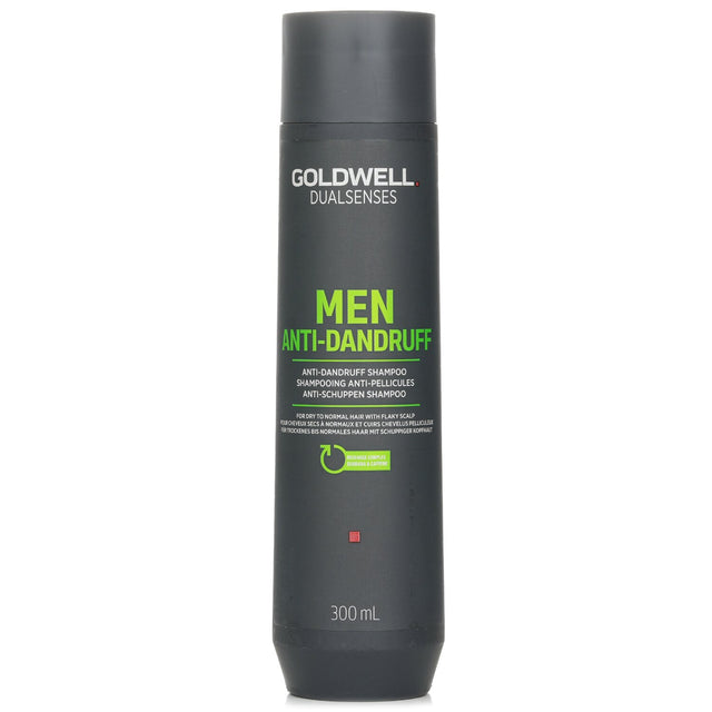 Goldwell Dual Senses Men Anti-Dandruff Shampoo for dry to normal hair, fighting dandruff and refreshing the scalp daily.